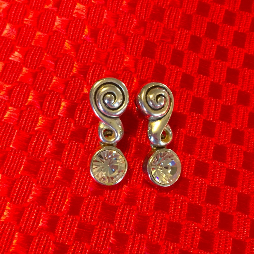 Silver vintage and rhinestone earrings
